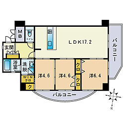 ベルメゾン高取グラース 3LDKの間取図画像