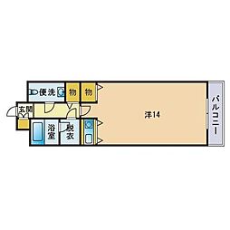 フェリクス西新 ワンルームの間取図画像