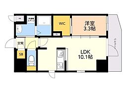 ネストピア西新2 1LDKの間取図画像