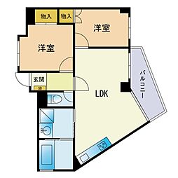 ガーデン原 2LDKの間取図画像