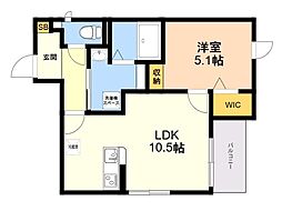 3ON 1LDKの間取図画像