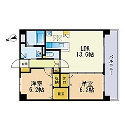 ネオジェラーモ 2LDKの間取図画像