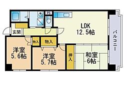 堀第2ビル 3LDKの間取図画像
