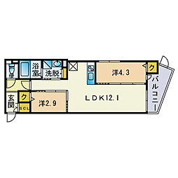 アークトゥルス次郎丸eclat 2LDKの間取図画像