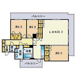 ラピスラズリ 3LDKの間取図画像