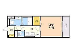 APL-tage西新 1Kの間取図画像