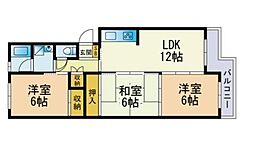 出島コーポ2 3LDKの間取図画像