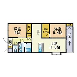 SUN'Sももち 2LDKの間取図画像
