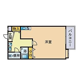 ラ・レジダンス・ド西新 ワンルームの間取図画像