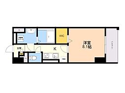APL-tage西新 1Kの間取図画像