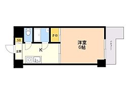 ホワイトマンション西新 1Kの間取図画像