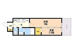 D.Clarest MELDIA早良街道 2Kの間取図画像