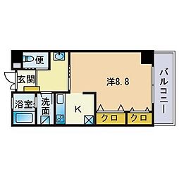 グラシア樋口 1Kの間取図画像