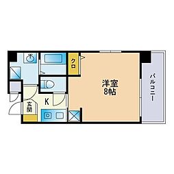 サンガーデン昭代 1Kの間取図画像