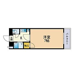 ルブラン 1Kの間取図画像