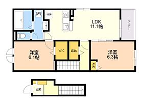 パディハウス2 201 ｜ 福岡県太宰府市宰府５丁目26番23号（賃貸アパート2LDK・2階・58.57㎡） その2