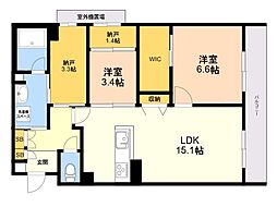 シャーメゾングラン南福岡 2SLDKの間取図画像