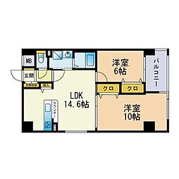 藤8番館 2LDKの間取図画像