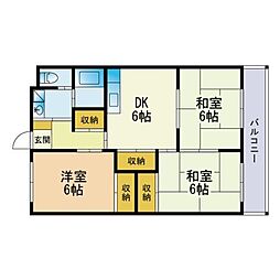 森シャトー 3DKの間取図画像