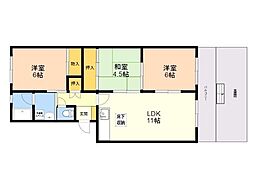 エクセレントフジ 3LDKの間取図画像