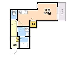 フォレスト光町 ワンルームの間取図画像