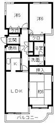ウェルスサンハイ春日 3LDKの間取図画像