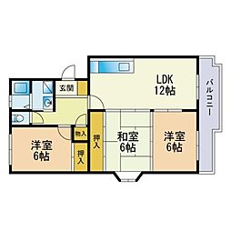 レークサイドパーク2 3LDKの間取図画像