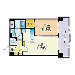 パークサイドソレイユ 1LDKの間取図画像