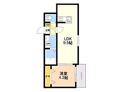 麦野4丁目AP(仮) 1LDKの間取図画像