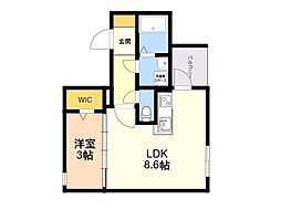 福岡市博多区元町1丁目マンション 1LDKの間取図画像