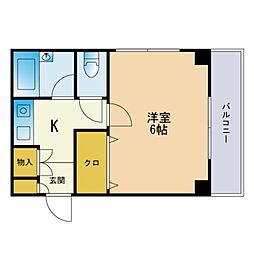 ニューウェステリア春日 1Kの間取図画像