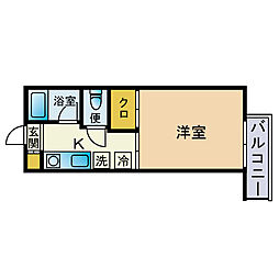 グラッツェ ワンルームの間取図画像