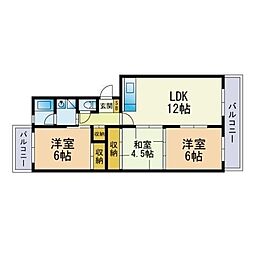 ディナスティ 3LDKの間取図画像