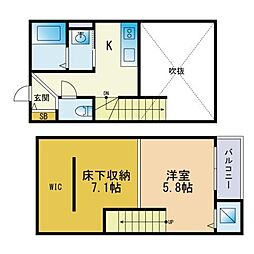 プティットメゾン 1Kの間取図画像