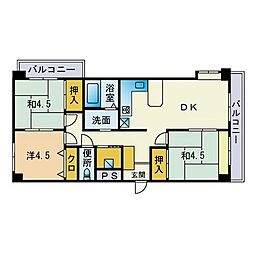 メゾンベルビュー 3LDKの間取図画像
