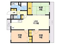 ファミール春日2 3LDKの間取図画像