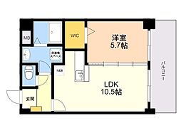 グリーンフォレスト 1LDKの間取図画像