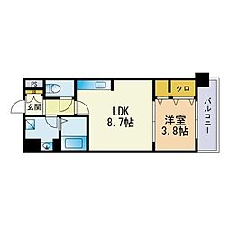 スタンドリバーしののめ 1LDKの間取図画像