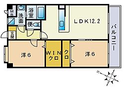 サピエンツァ太宰府 2LDKの間取図画像