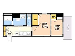 R-LINK南福岡 2Kの間取図画像