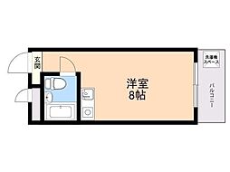 パーム南福岡 ワンルームの間取図画像