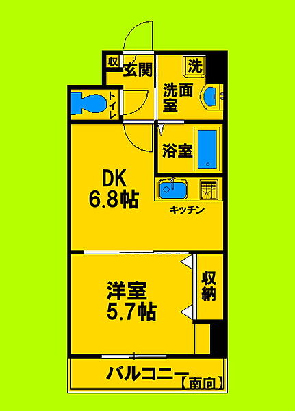 大阪府吹田市南吹田5丁目(賃貸マンション1DK・6階・31.03㎡)の写真 その2