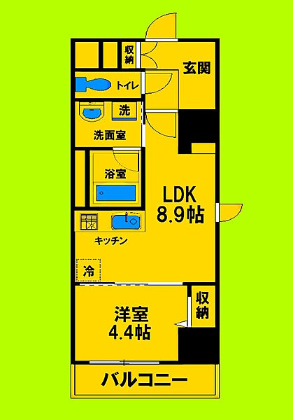 大阪府吹田市広芝町(賃貸マンション1LDK・8階・36.71㎡)の写真 その2