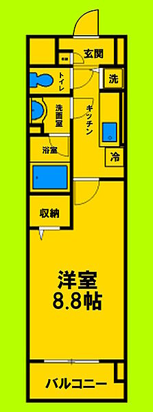 兵庫県尼崎市長洲中通2丁目(賃貸マンション1K・4階・27.94㎡)の写真 その2