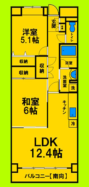 兵庫県尼崎市東塚口町1丁目(賃貸マンション2LDK・8階・56.11㎡)の写真 その2