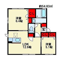 シティパル長行　C棟 2階