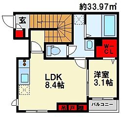 Lila城野 1LDKの間取図画像