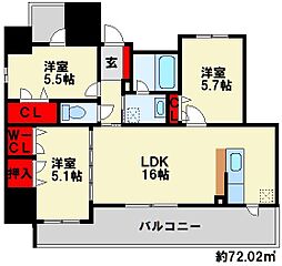グランヒルズ下曽根 3LDKの間取図画像