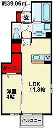 HN'sディールームイン楡 1LDKの間取図画像