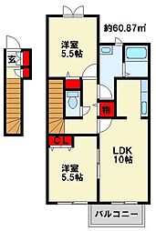 プレミール・Gさくら館 2LDKの間取図画像